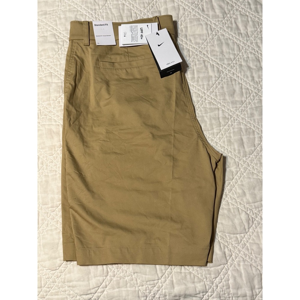 Nike Dri-FIT Golf Shorts Mens 38 Khaki Tan UPF 40+ Standard Fit DA4139-297